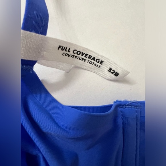 Aerie SMOOTHEZ Mesh Unlined underwire Royal Blue bra size 32B NWT - Picture 3 of 3